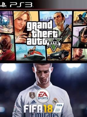 2 JUEGOS EN 1 FIFA 18 MAS GTA V Ps3